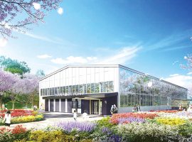 植物園の中心となる「HANA・BIYORI館」（イメージ）
130種1,200本を超える木々が生い茂り、豊かな自然が広がるエリアにオープン