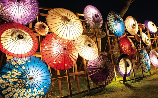 「和傘のライトアップ × 文化財」