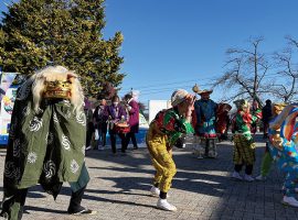 稲城市青渭囃子保存会による「獅子舞披露」（昨年の様子）